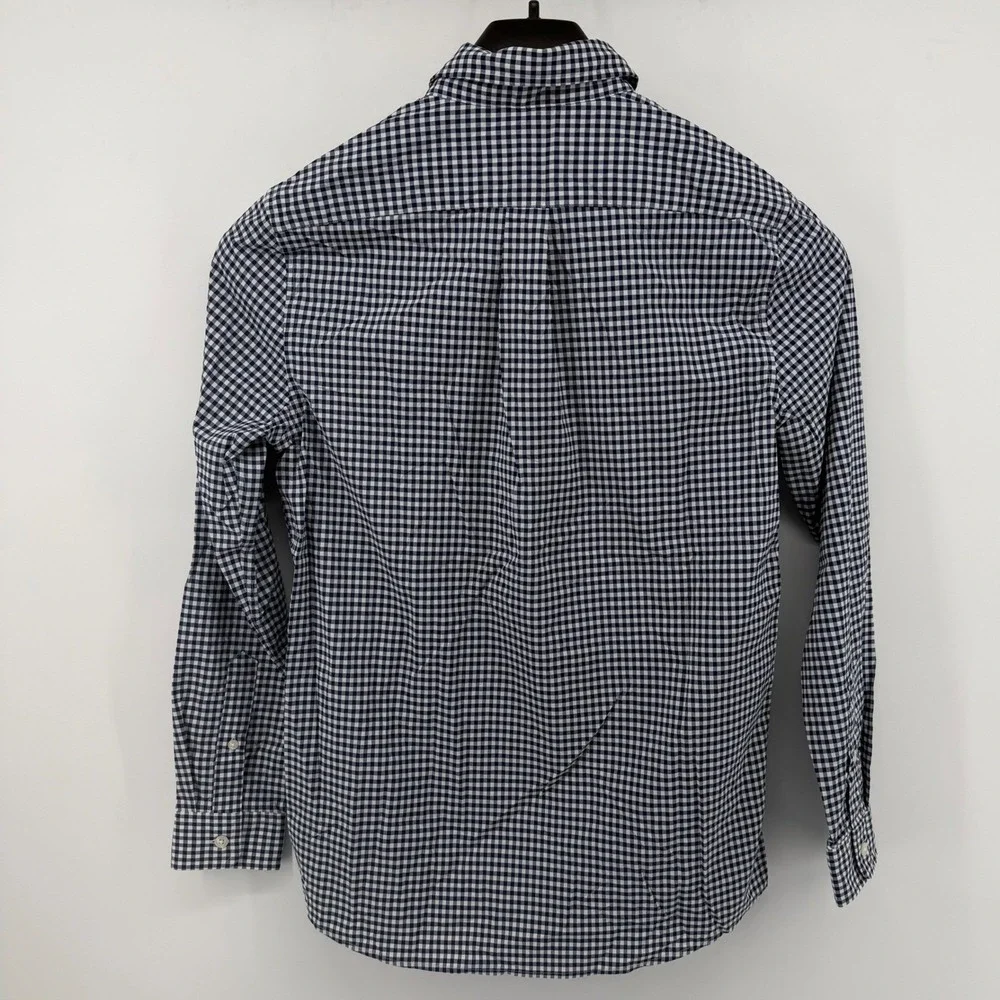Vineyard Vines Button Down Boys XL 16 Navy Gingham Performance Shirt Long Sleeve